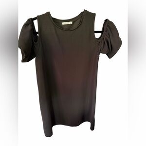Zara Elegant Black Cold Shoulder Mini Dress